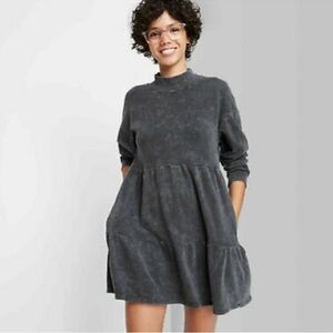 Wild Fable Dark Gray Long Sleeve Dress